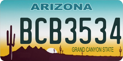 AZ license plate BCB3534