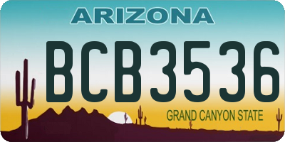 AZ license plate BCB3536