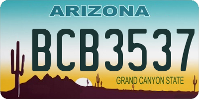 AZ license plate BCB3537