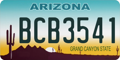 AZ license plate BCB3541