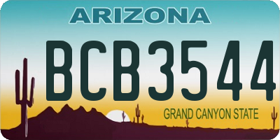 AZ license plate BCB3544