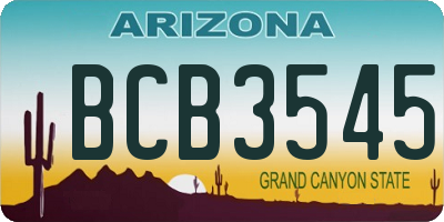 AZ license plate BCB3545