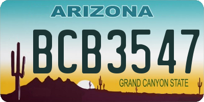 AZ license plate BCB3547