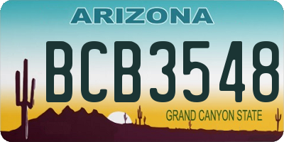 AZ license plate BCB3548