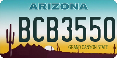 AZ license plate BCB3550