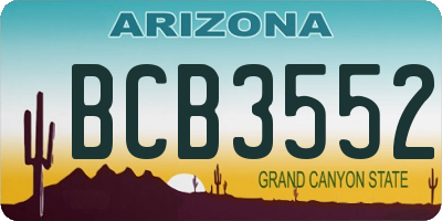 AZ license plate BCB3552