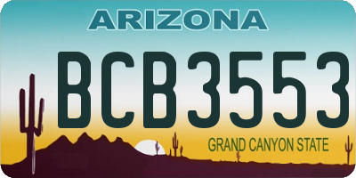 AZ license plate BCB3553