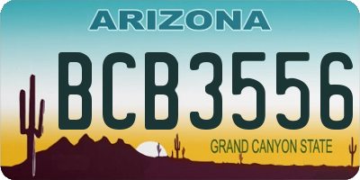 AZ license plate BCB3556