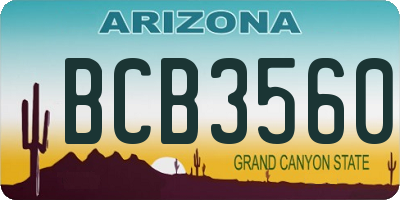 AZ license plate BCB3560