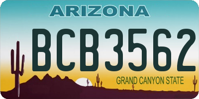 AZ license plate BCB3562