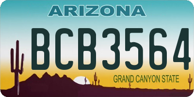 AZ license plate BCB3564