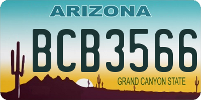 AZ license plate BCB3566