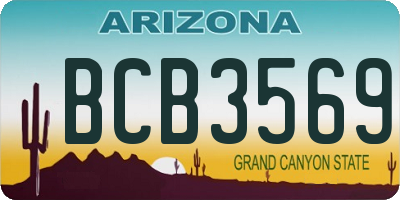 AZ license plate BCB3569