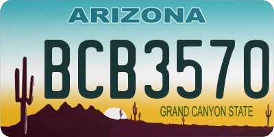 AZ license plate BCB3570