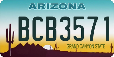 AZ license plate BCB3571