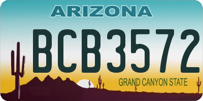 AZ license plate BCB3572