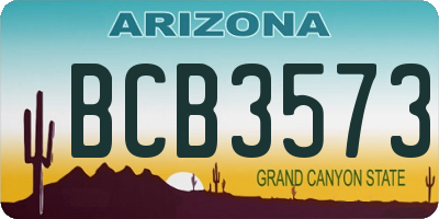 AZ license plate BCB3573