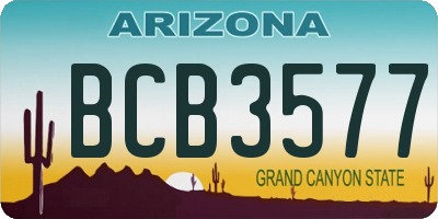 AZ license plate BCB3577