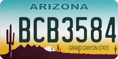 AZ license plate BCB3584