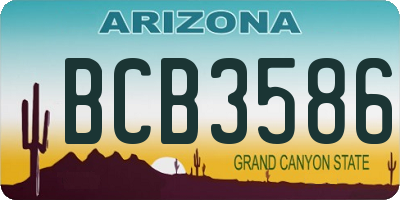 AZ license plate BCB3586