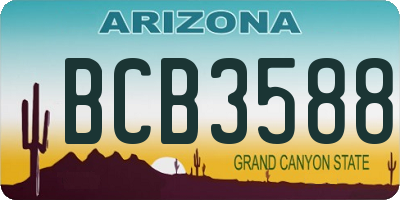 AZ license plate BCB3588