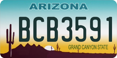 AZ license plate BCB3591