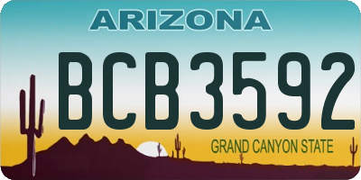 AZ license plate BCB3592