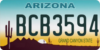 AZ license plate BCB3594