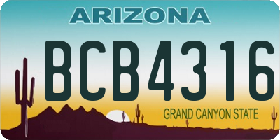 AZ license plate BCB4316