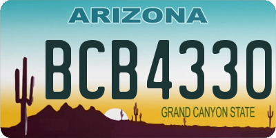 AZ license plate BCB4330