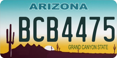 AZ license plate BCB4475