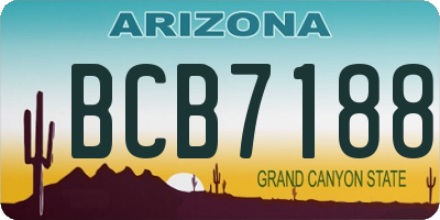 AZ license plate BCB7188