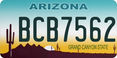 AZ license plate BCB7562