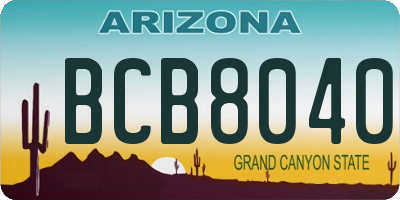 AZ license plate BCB8040