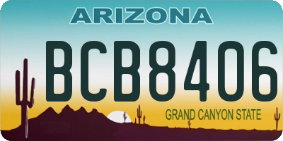 AZ license plate BCB8406