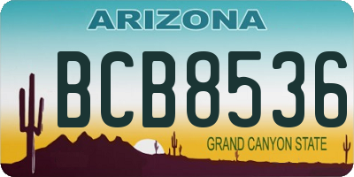 AZ license plate BCB8536