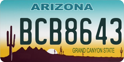 AZ license plate BCB8643