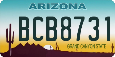 AZ license plate BCB8731