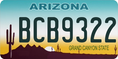 AZ license plate BCB9322