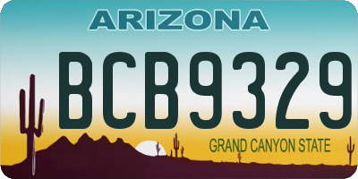 AZ license plate BCB9329