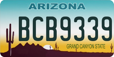 AZ license plate BCB9339