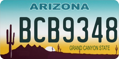 AZ license plate BCB9348