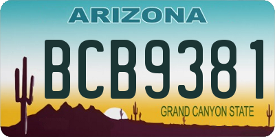 AZ license plate BCB9381