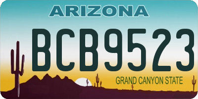 AZ license plate BCB9523