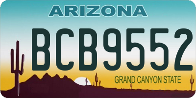 AZ license plate BCB9552