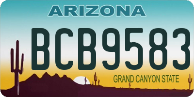 AZ license plate BCB9583