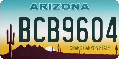 AZ license plate BCB9604