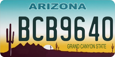 AZ license plate BCB9640