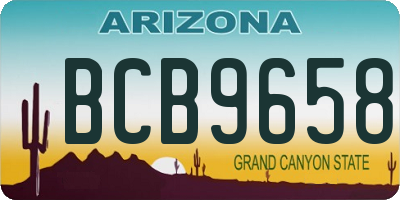 AZ license plate BCB9658