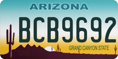 AZ license plate BCB9692